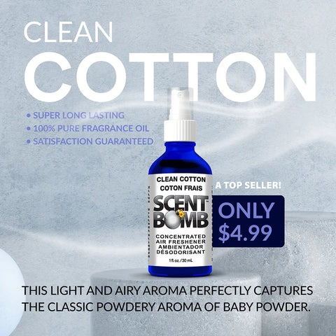 Scent Bomb Air Freshener Clean Cotton 1oz Spray
